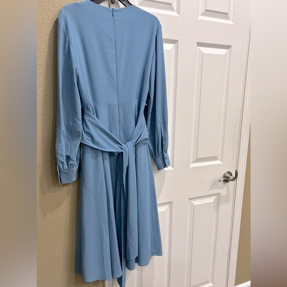 Hugo Boss Blue Tie Front Ruched Sundress - Picture 8 of 10